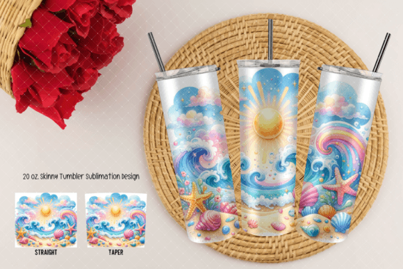 Download Colorful Summer Beach Tumbler PNG - Beach tumbler Collection