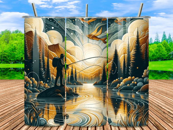 Download Vintage Sunset Fisherman Tumbler Wrap - Fisherman tumbler wrap Collection