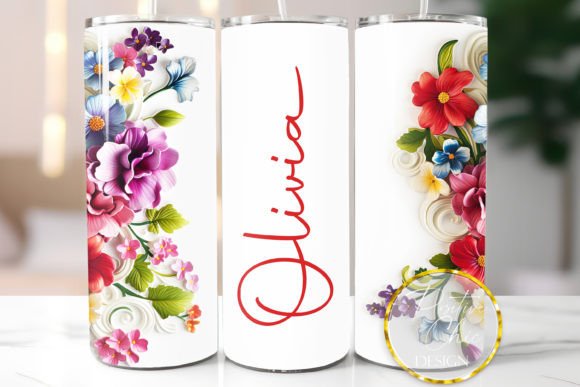 Download Flowers Custom Name Tumbler Wrap Design - Custom name tumbler Collection