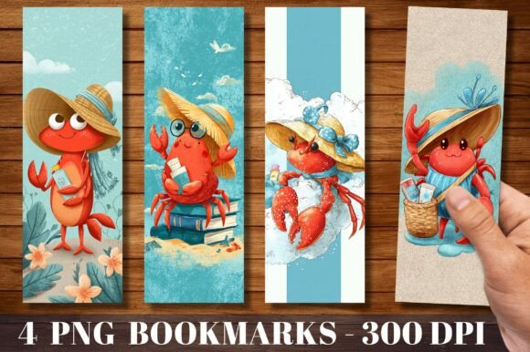 Download Cute Summer Crab Beach Design Bookmark - Premium Resources