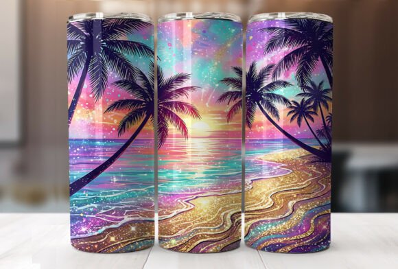 Download Tropical Sunset Glitter Beach Tumbler - Beach tumbler Collection