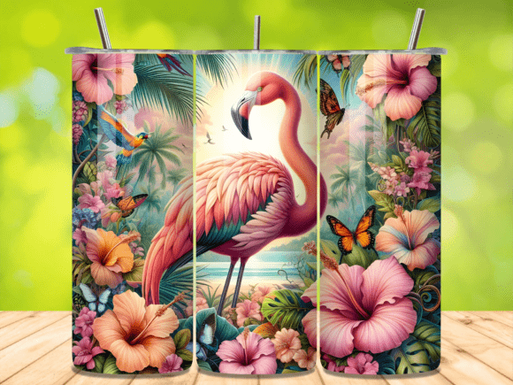 Download Tropical Hibiscus Flamingo Beach Tumbler - Beach tumbler Collection