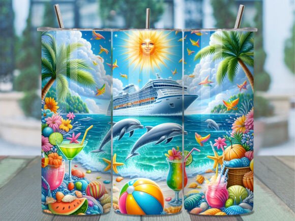 Download Dolphin Cruise Ship Beach Tumbler Wrap - Premium Resources