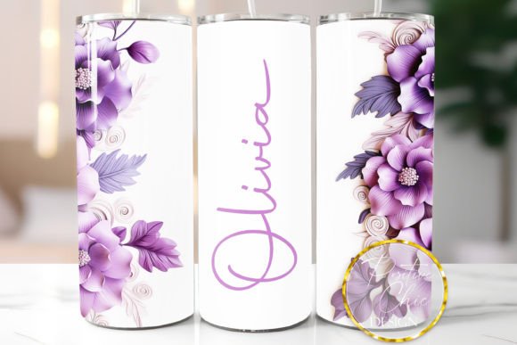 Download Custom Name Tumbler Wrap Floral Design - Custom name tumbler Collection
