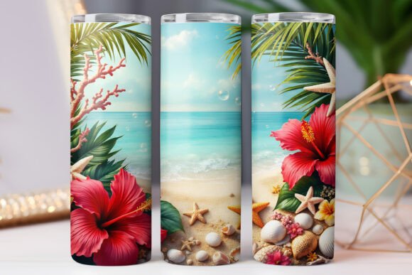 Download Summer Beach Tumbler Wrap Skinny 20oz - Beach tumbler Collection
