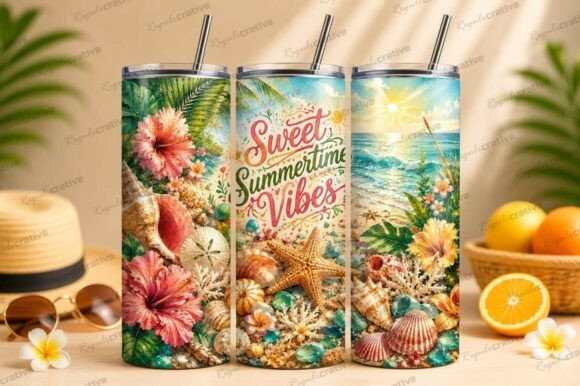 Download Sweet Summertime Vibes Beach Tumbler PNG - Beach tumbler Collection