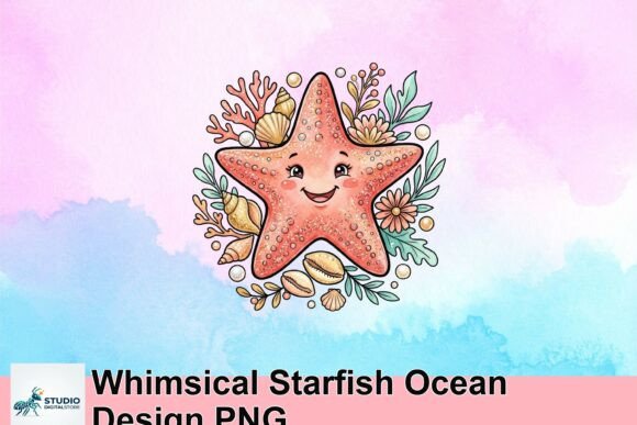 Download Whimsical Starfish Ocean Design PNG - Ocean design Collection